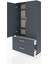 Arges Dolap 4 Raflı 2 Çekmeceli 2 Kapaklı 88X30X182 Antrasit-Antrasit 4