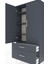 Arges Dolap 4 Raflı 2 Çekmeceli 2 Kapaklı 88X30X182 Antrasit-Antrasit 5