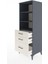 Hyperion Dolap 3 Raflı 3 Çekmeceli 60X44X163 Antrasit-Aytaşı 4