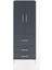 Hyperion Dolap 3 Raflı 3 Çekmeceli 2 Kapaklı 60X44X163 Antrasit-Antrasit 1