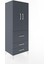 Hyperion Dolap 3 Raflı 3 Çekmeceli 2 Kapaklı 60X44X163 Antrasit-Antrasit 2