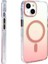 iPhone 13 Uyumlu Kılıf Toros M-Safe Şarj Özellikli Transparan Renk Geçişli Silikon Rose Gold 2