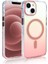 iPhone 13 Uyumlu Kılıf Toros M-Safe Şarj Özellikli Transparan Renk Geçişli Silikon Rose Gold 3