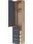 Arges Dolap 2 Raflı 4 Çekmeceli Tek Askılı 44X30X221 Çam-Antrasit 5