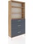 Arges Dolap 3 Raflı 3 Çekmeceli 88X30X182 Çam-Antrasit 2