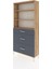 Arges Dolap 3 Raflı 3 Çekmeceli 88X30X182 Çam-Antrasit 3