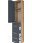 Arges Dolap 2 Raflı 4 Çekmeceli Tek Askılı 44X30X221 Çam-Antrasit 5