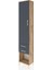 Arges Dolap 2 Raflı 2 Çekmeceli Tek Askılı 44X30X221 Çam-Antrasit 3