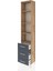 Arges Dolap 4 Raflı 3 Çekmeceli 44X30X221 Çam-Antrasit 4