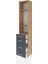 Arges Dolap 3 Raflı 4 Çekmeceli 44X30X221 Çam-Antrasit 4