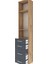 Arges Dolap 3 Raflı 4 Çekmeceli 44X30X221 Çam-Antrasit 5