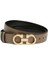 Bej Siyah Logo Tokalı Kadın Deri Kemer 1