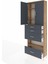 Arges Dolap 4 Raflı 4 Çekmeceli 2 Kapaklı 88X30X243 Çam-Antrasit 4