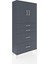 Arges Dolap 2 Raflı 4 Çekmeceli 2 Kapaklı 88X30X182 Antrasit-Antrasit 2