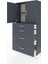 Arges Dolap 2 Raflı 4 Çekmeceli 2 Kapaklı 88X30X182 Antrasit-Antrasit 4