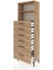 Arges Dolap 2 Raflı 6 Çekmeceli 60X30X182 Çam-Çam 4