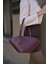 Bordo Kadın Deri Görünümlü Shopper Çanta 5