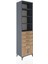 Hyperion Dolap 4 Raflı 4 Çekmeceli 2 Kapaklı 60X44X243 Antrasit-Çam 2