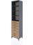 Hyperion Dolap 4 Raflı 4 Çekmeceli 2 Kapaklı 60X44X243 Antrasit-Çam 3