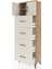 Arges Dolap 2 Raflı 4 Çekmeceli 2 Kapaklı 60X30X182 Çam-Aytaşı 4