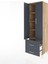 Hyperion Dolap 4 Raflı 2 Çekmeceli 2 Kapaklı 60X44X195 Çam-Antrasit 4