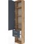Arges Dolap 4 Raflı 2 Çekmeceli Tek Kapaklı 44X30X221 Çam-Antrasit 5