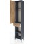 Arges Dolap 3 Raflı Tek Çekmeceli Tek Askılı 44X30X221 Antrasit-Çam 4