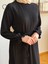 Siyah Reglan Kol Saç Örgü Desen Örme Elbise 9923 1