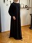 Siyah Reglan Kol Saç Örgü Desen Örme Elbise 9923 3