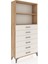 Arges Dolap 2 Raflı 6 Çekmeceli 88X30X182 Çam-Aytaşı 2