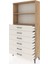 Arges Dolap 2 Raflı 6 Çekmeceli 88X30X182 Çam-Aytaşı 4