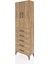 Arges Dolap Tek Raflı 5 Çekmeceli Tek Askılı 60X30X182 Çam-Çam 3