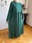 Zümrüt Yeşili Balon Kollu Oversize Elbise 5096 5