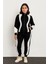 Kadın Premium Parçalı Eşofman Takım - Dik Yaka Fermuarlı Sweatshirt - Siyah 4