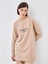 Yeni Sezon Bisiklet Yaka Baskılı Kadın Kalın Sweatshirt Tunik 1