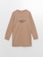 Yeni Sezon Bisiklet Yaka Baskılı Kadın Kalın Sweatshirt Tunik 5