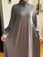 Füme Yandan Büzgülü Fitilli Örme Elbise 9922 1