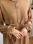 Camel Kol Bağlamalı Düğme Detaylı Örme Elbise 9921 5