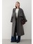 Antrasit Lucky Düğme Detaylı Oversize Trençkot 1