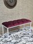 Beyaz Boyalı - L - Ayaklı 100 cm x 38 cm Oturak - Bench - Makyaj Taburesi - Makyaj Oturak Bordo Renk 100 x 40 Boyut/ebat 1