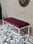Beyaz Boyalı - L - Ayaklı 100 cm x 38 cm Oturak - Bench - Makyaj Taburesi - Makyaj Oturak Bordo Renk 100 x 40 Boyut/ebat 4