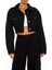 Parlak Taş Detaylı Crop Denim Ceket 10