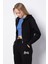 Kadın Cepsiz Kapüşonlu Fermuarlı Kısa Sweatshirt Hırka 1