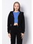 Kadın Cepsiz Kapüşonlu Fermuarlı Kısa Sweatshirt Hırka 3