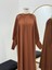Kahverengi Reglan Kol Büzgülü Elbise 5072 4