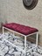 Beyaz Boyalı Diktörtgen 100 cm x 40 cm Oturak Puf - Bench - Makyaj Oturağı - Oturak Bordo Renk 100 x 40 Boyut/ebat 4