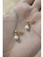 925 Ayar Gümüş Inci Küpe 6 mm Gold Renk 4