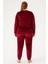 Kadın 13212-2670 Büyük Beden Kadife Pijama Takımı Mürdüm 2