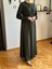 Haki Kaplama Düğmeli Fitilli Örme Elbise 9937 4