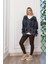 Baklava Desen Salaş Oversize Yün Hırka 27331 2
